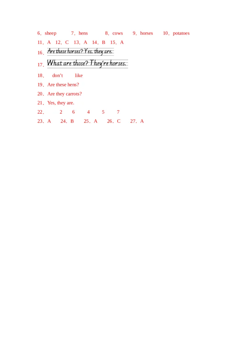 Unit4第5课时（分层作业）PartBLet'slearn&Drawandsay-（人教PEP版）_同步练习