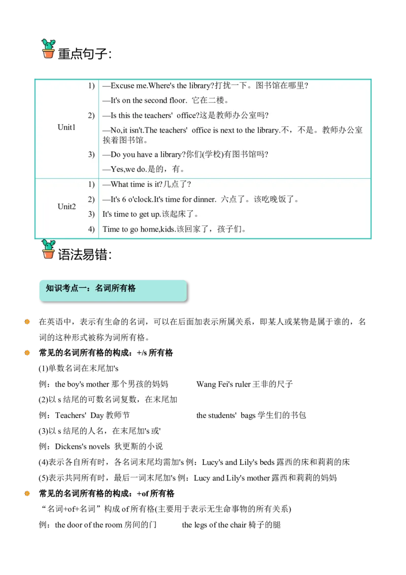 U1-U2阶段质量检测听力专项-2023-2024学年小学英语四年级下册同步听力专项系列（人教PEP版）_听力专项练习-T4_2024版