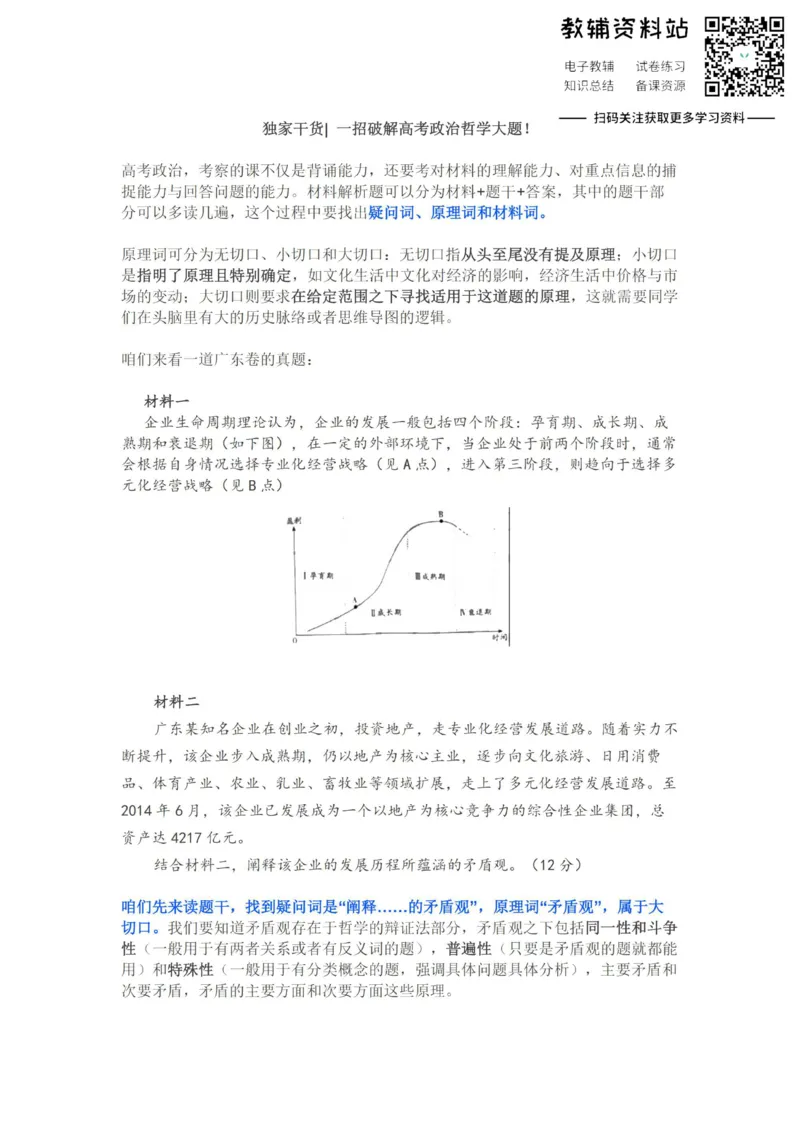 哲学答题一招破解高考政治哲学大题！_高中全科精选资料包_政治精选资料包_解题技巧