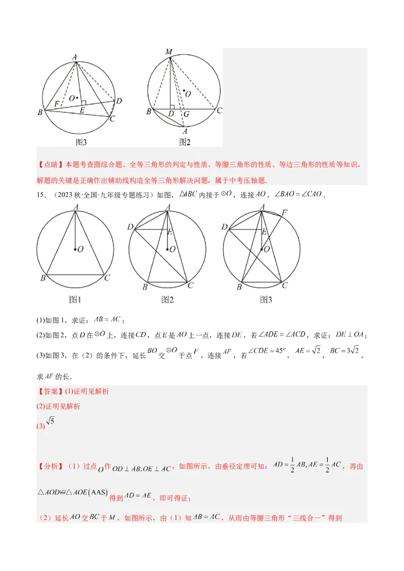 专题21圆中的计算与证明经典综合大题专训（六大题型）（教师版）_初中数学_九年级数学上册（人教版）_重难点专题提升-V7_2024版