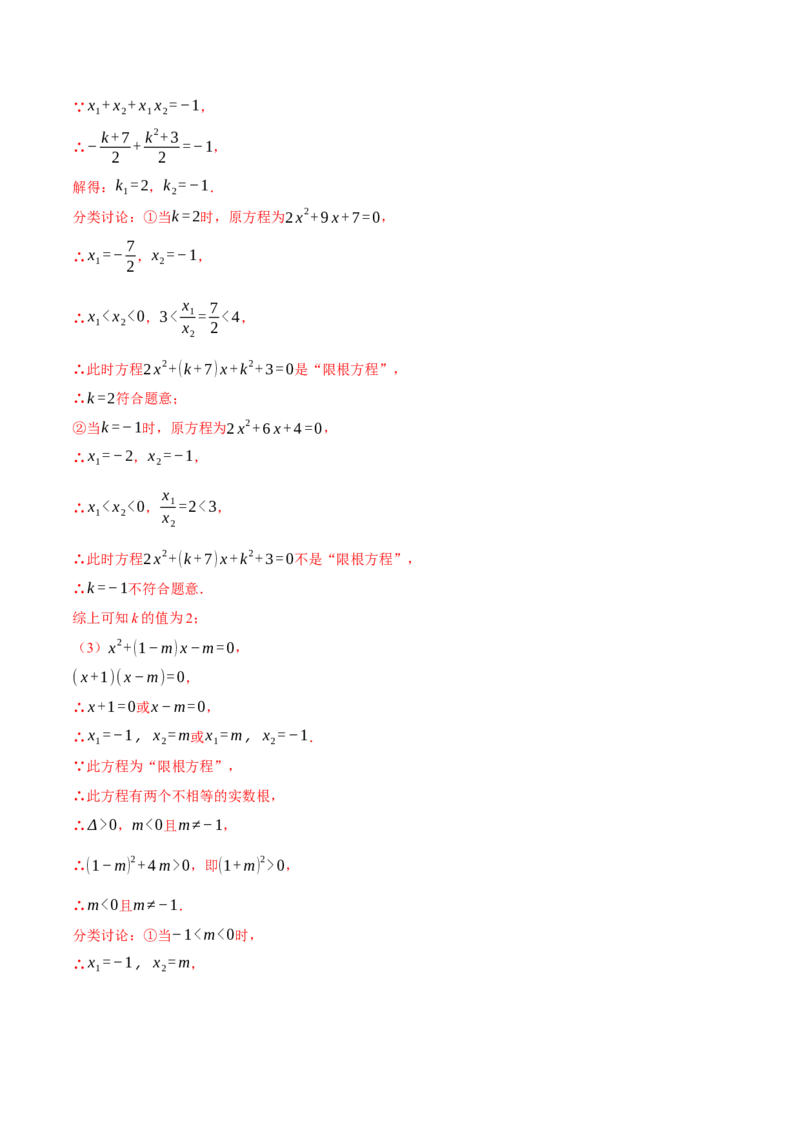 专题21.3根与系数的关系（压轴题专项讲练）（人教版）（教师版）_初中数学_九年级数学上册（人教版）_压轴题专项-V5_2025版