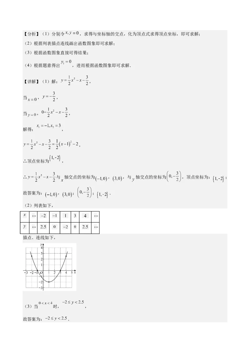 专题22.3二次函数y=ax&sup2;+bx+c的图象和性质之八大考点（教师版）_初中数学_九年级数学上册（人教版）_重难点专题提优-V8