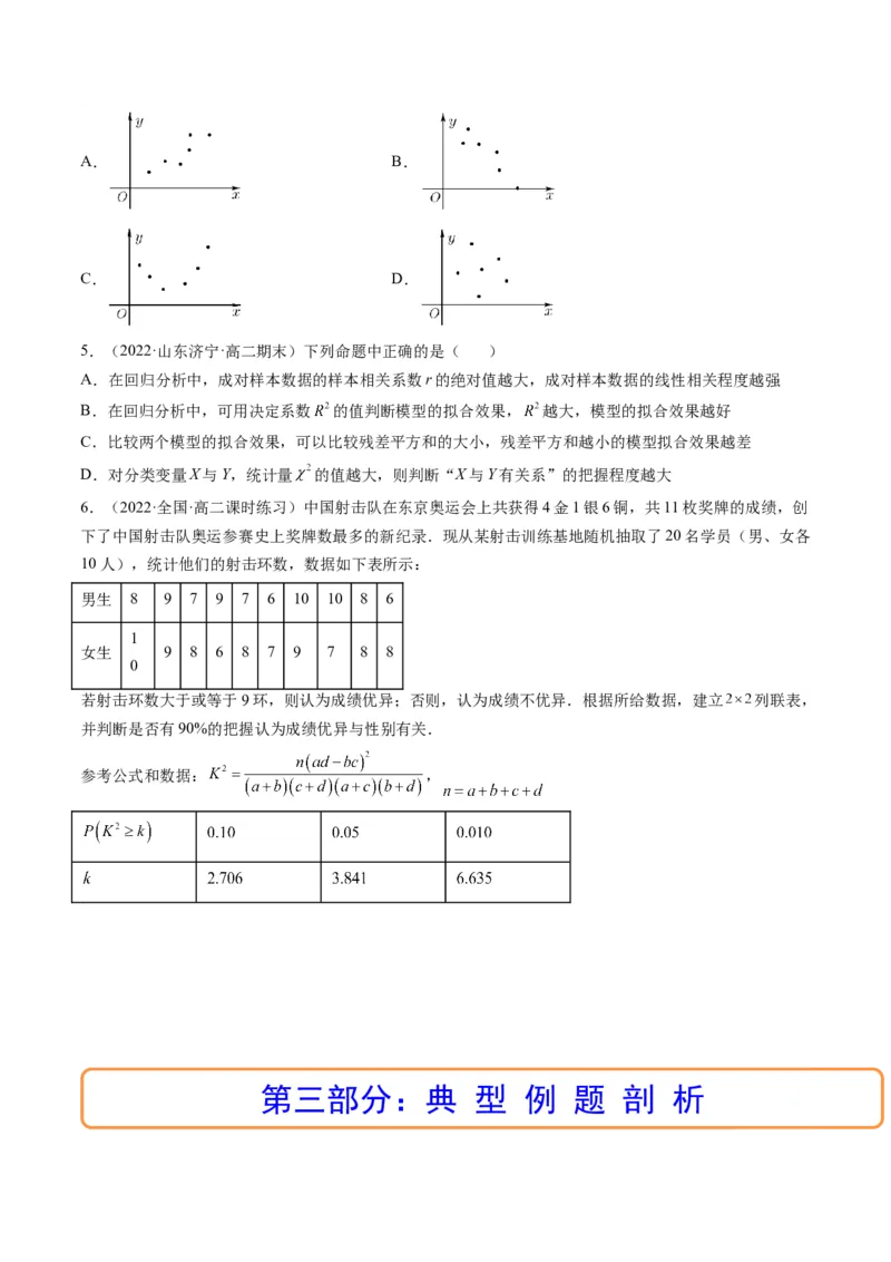 第03讲成对数据的统计分析(精讲）（学生版）_2.2025数学总复习_2023年新高考资料_一轮复习_2023新高考数学一轮复习（新教材新高考）