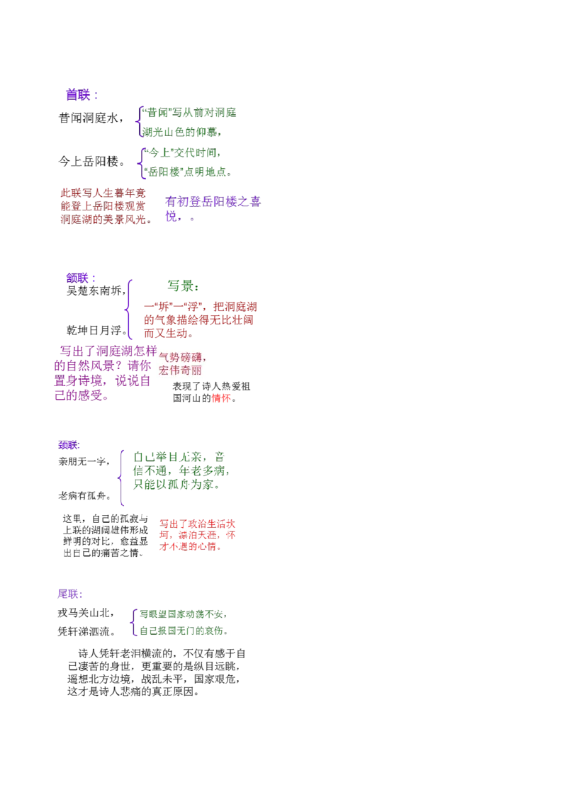 《登岳阳楼》（同步学案）（学生版）_高语_高中语文_必修下册_同步讲义