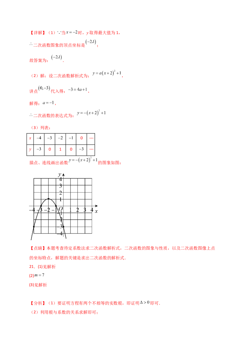 专题22.6二次函数y=a(x-h)&sup2;(a&ne;0)和y=a(x-h)&sup2;+k(a&ne;0)的图象与性质（专项练习）（培优练）-（人教版）_初中数学_九年级数学上册（人教版）_专题突破练习-V4_2025版