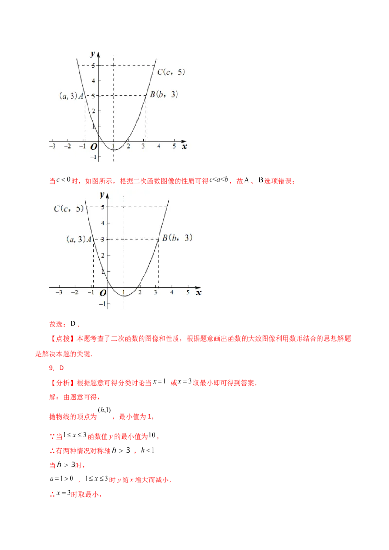 专题22.7二次函数y=a(x-h)&sup2;(a&ne;0)与y=a(x-h)&sup2;+k(a&ne;0)图象与性质（分层练习）（提升练）-（人教版）_初中数学_九年级数学上册（人教版）_专题突破练习-V4_2024版