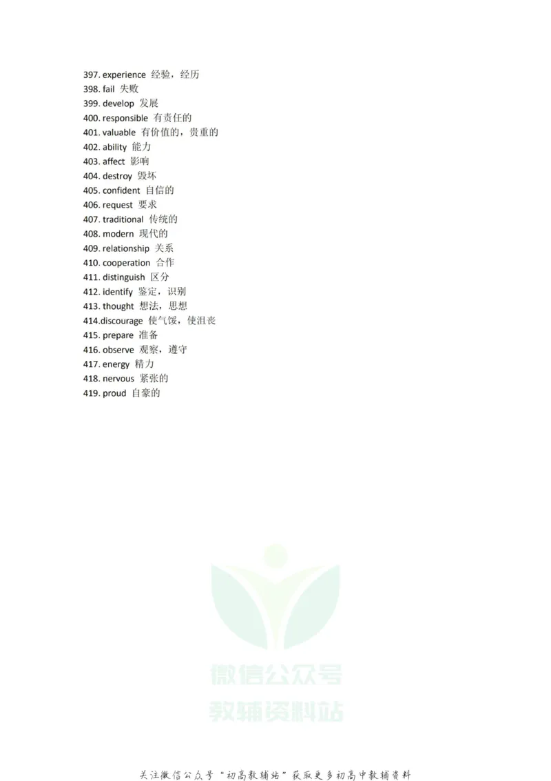完形填空419个高频难词_高中全科精选资料包_英语精选资料包_资料干货