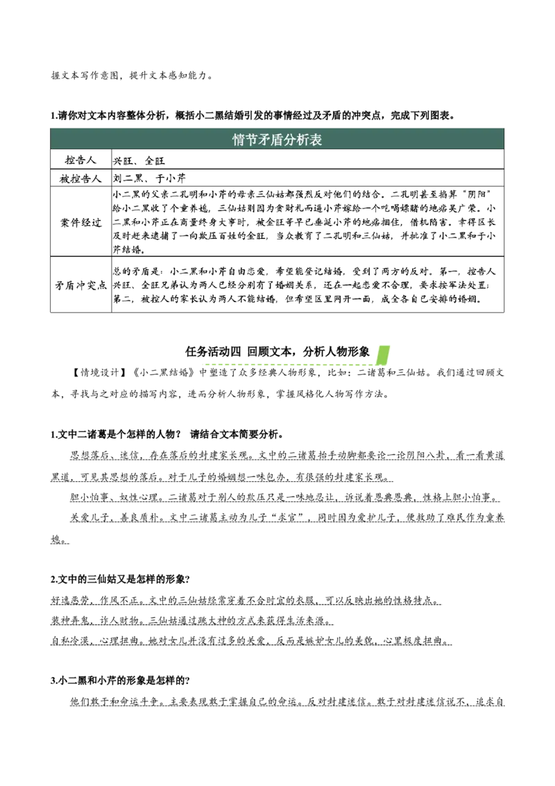 8-2《小二黑结婚》（教学设计）-（统编版选择性必修中册）_高语_高中语文_选择性必修中册_教学设计