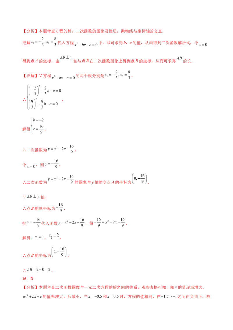 专题22.19二次函数常考考点分类专题（全章专项练习）（培优练）-（人教版）_初中数学_九年级数学上册（人教版）_专题突破练习-V4_2025版