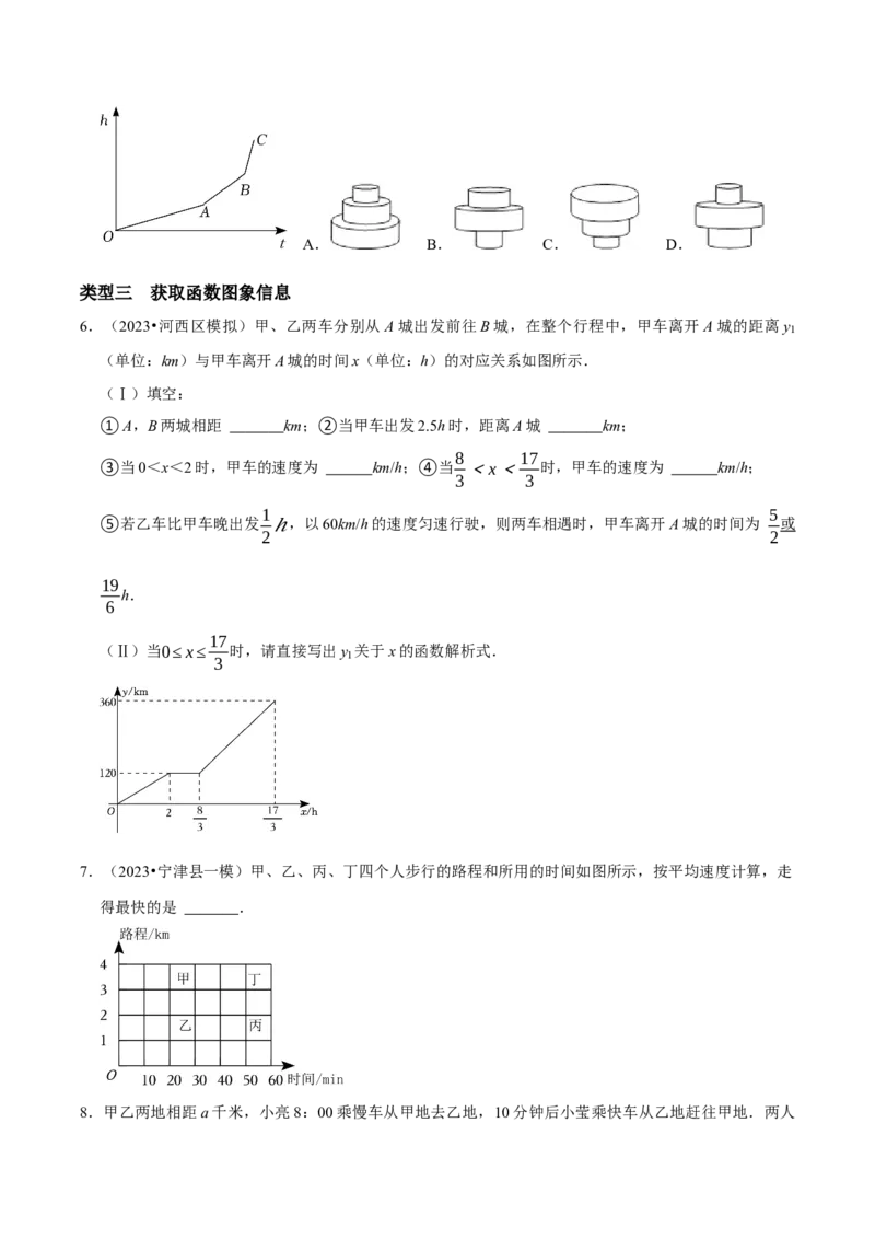 专题20一次函数重点题型函数图像信息题（学生版）_初中数学_八年级数学下册（人教版）_专题训练+提分专项训练-V6