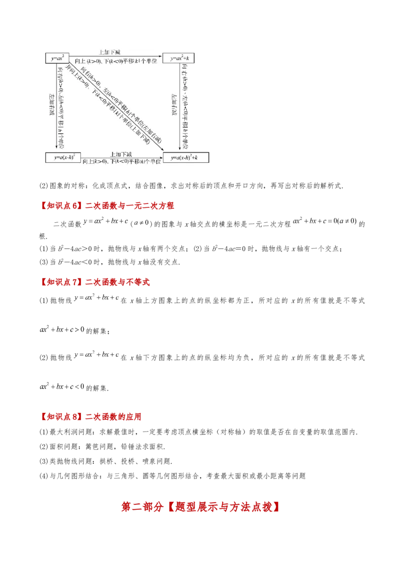 专题22.17二次函数（全章知识梳理与考点分类讲解）（人教版）（学生版）_初中数学_九年级数学上册（人教版）_专题突破练习-V4_2025版