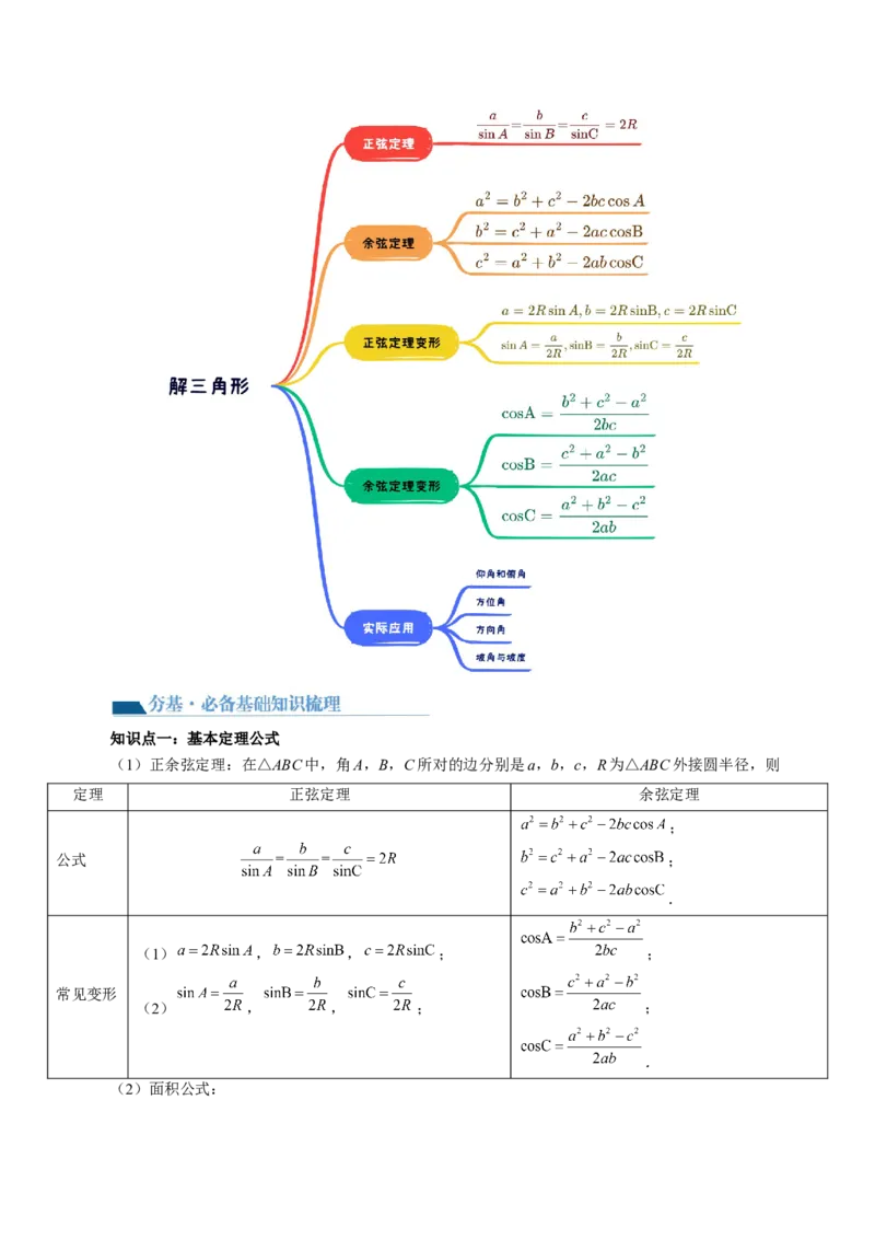 第04讲解三角形（八大题型）（讲义）（原卷版）_2.2025数学总复习_2024年新高考资料_1.2024一轮复习_2024年高考数学一轮复习讲练测（新教材新高考）_第四章三角函数、解三角形