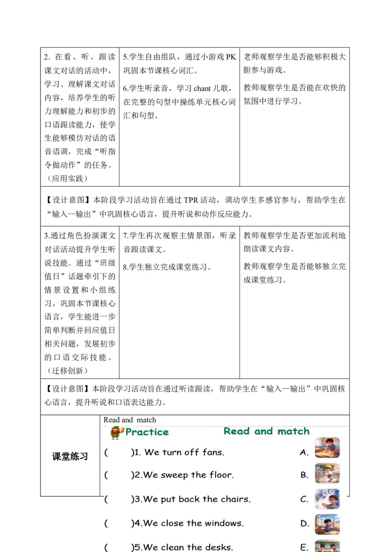 Unit1第5课时PartBLet&rsquo;slearn&Listenanddo(教学设计)（新教材）_00上课课件PPT+教学设计+学习任务单第三套更新中_00教学设计