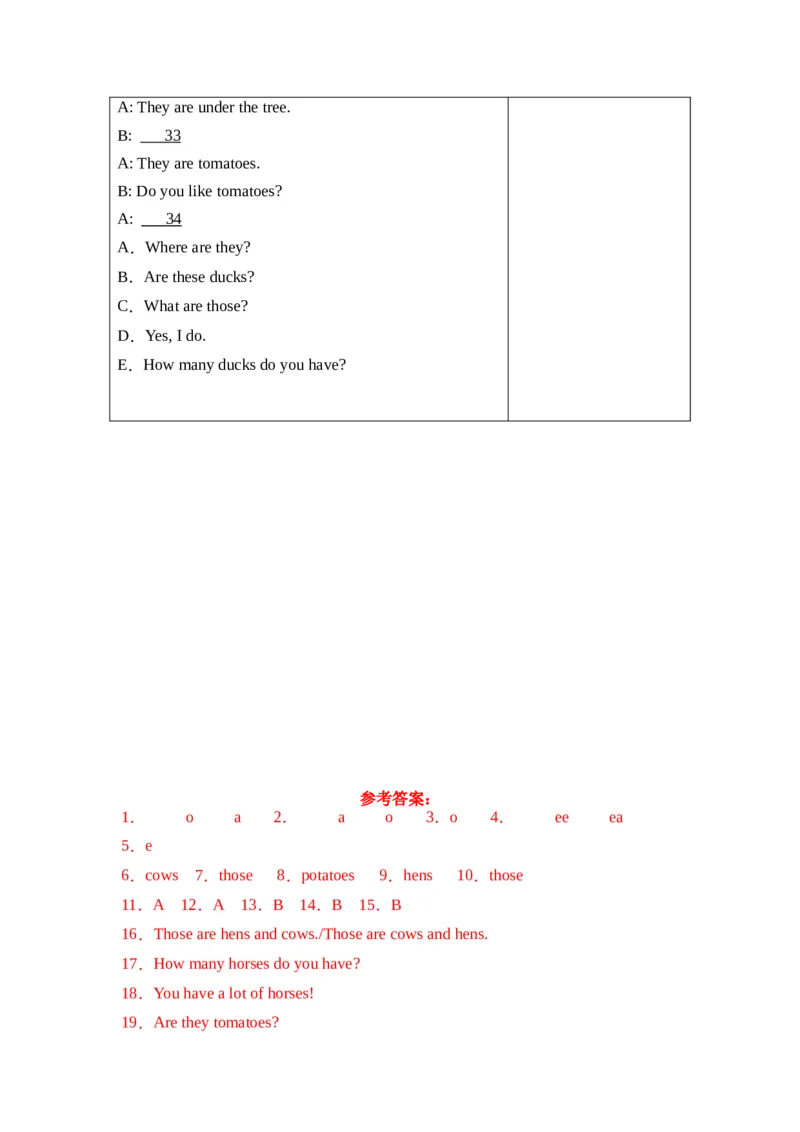 Unit4第4课时（分层作业）PartBLet'stalk&Let'splay-（人教PEP版）_同步练习