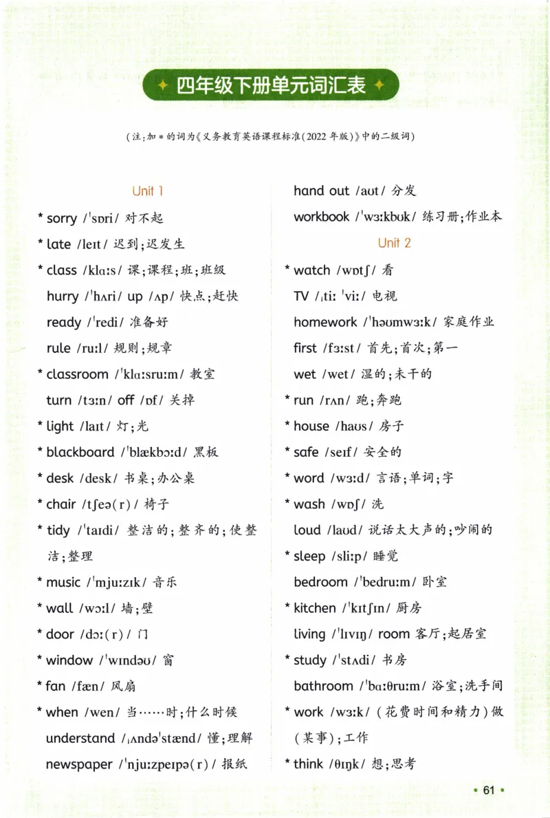 26春《一本预备四年级下册》人教PEP版英语_21练习题+试卷合集多套完整版_-26春《预备新学期》