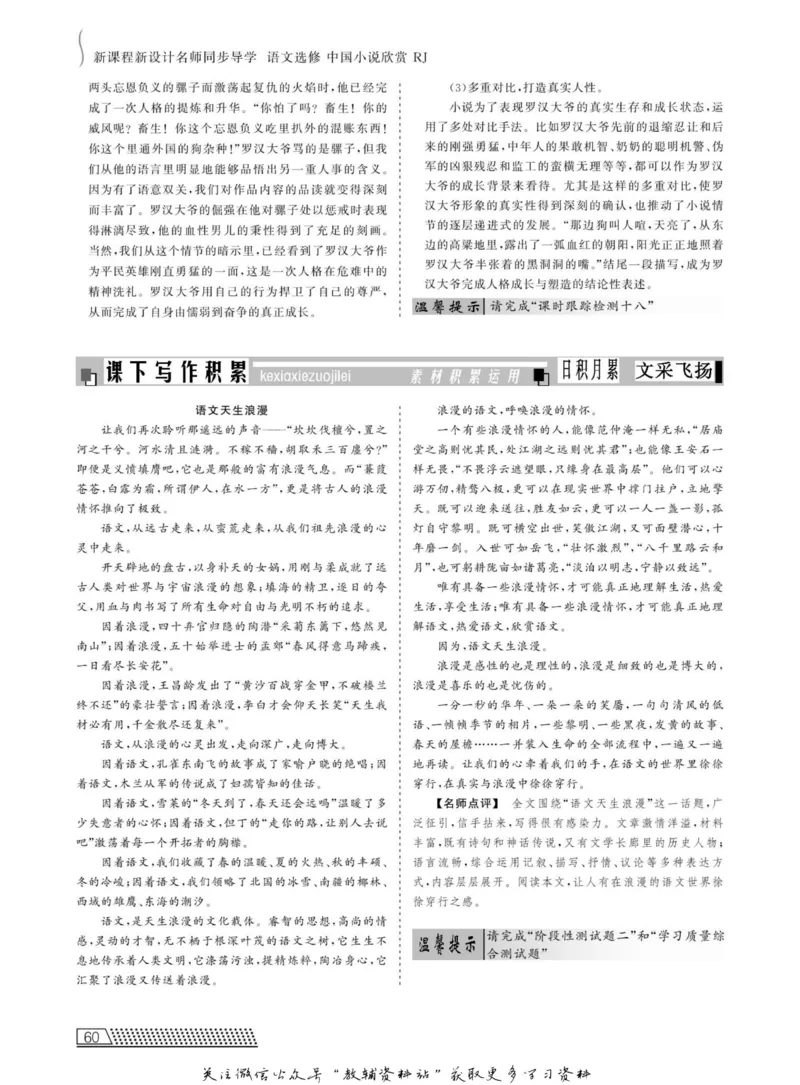 名师同步导学语文人教版选修-中国小说欣赏_名师同步导学_高中语文