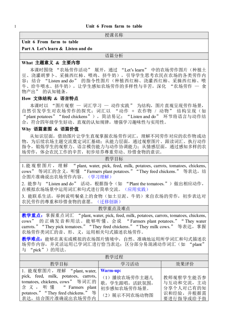 Unit6Onthefarm_00上课课件PPT+教案第十套完整版_教案