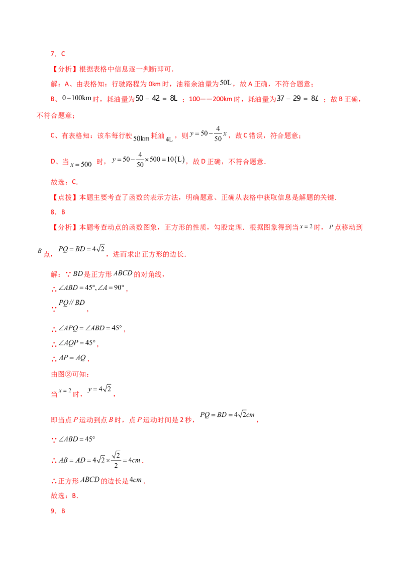 专题19.5函数的图象（分层练习）（基础练）-（人教版）_初中数学_八年级数学下册（人教版）_专题突破练习-V4