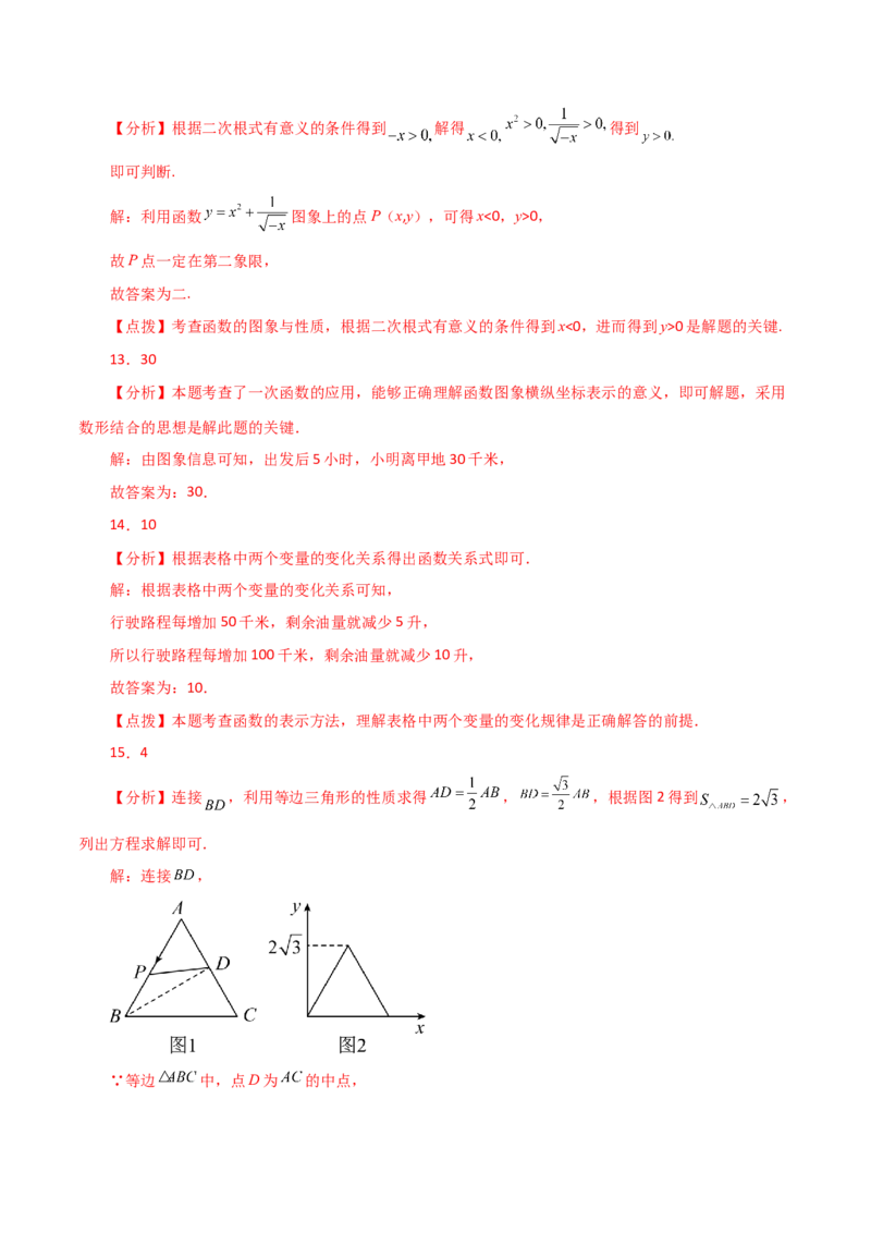 专题19.5函数的图象（分层练习）（基础练）-（人教版）_初中数学_八年级数学下册（人教版）_专题突破练习-V4