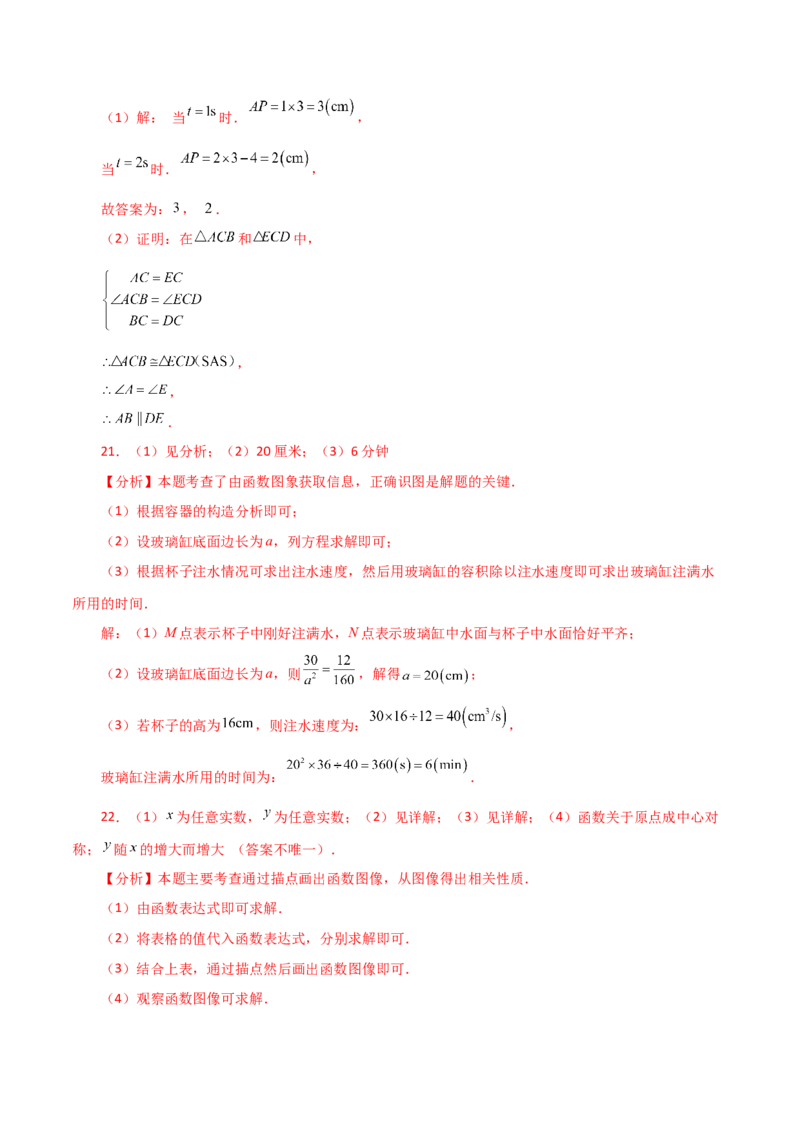 专题19.5函数的图象（分层练习）（基础练）-（人教版）_初中数学_八年级数学下册（人教版）_专题突破练习-V4