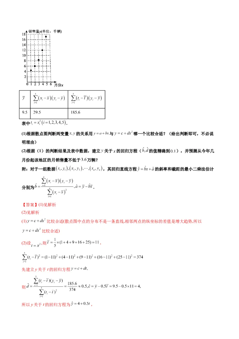 第04讲拓展一：非线性经验回归方程(精讲）（教师版）_2.2025数学总复习_2023年新高考资料_一轮复习_2023新高考数学一轮复习（新教材新高考）