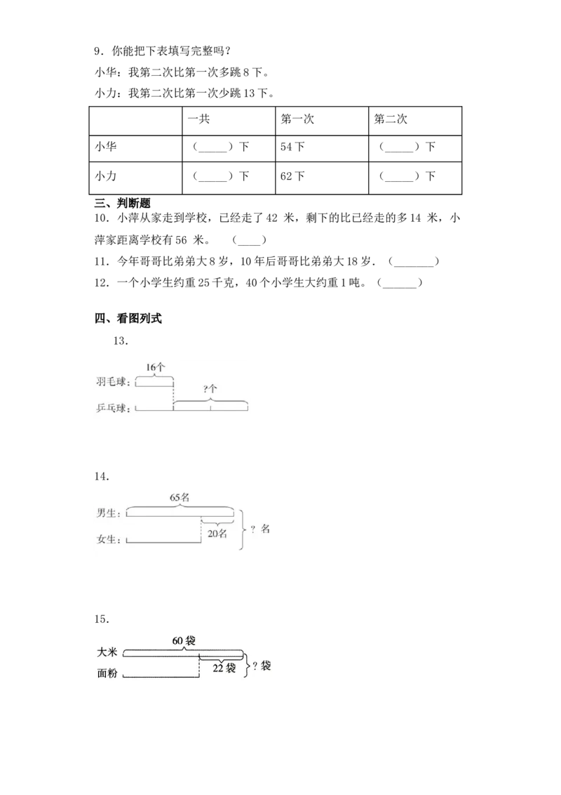 基础+拔高3.3解决问题的策略练习三年级下册数学一课一练苏教版(1)_三年级数学下册（苏教版）_同步练习_课时练习_课时版本三