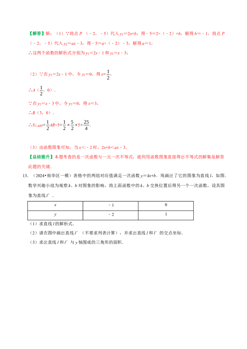 专题22一次函数与面积问题（教师版）_初中数学_八年级数学下册（人教版）_专题训练+提分专项训练-V6