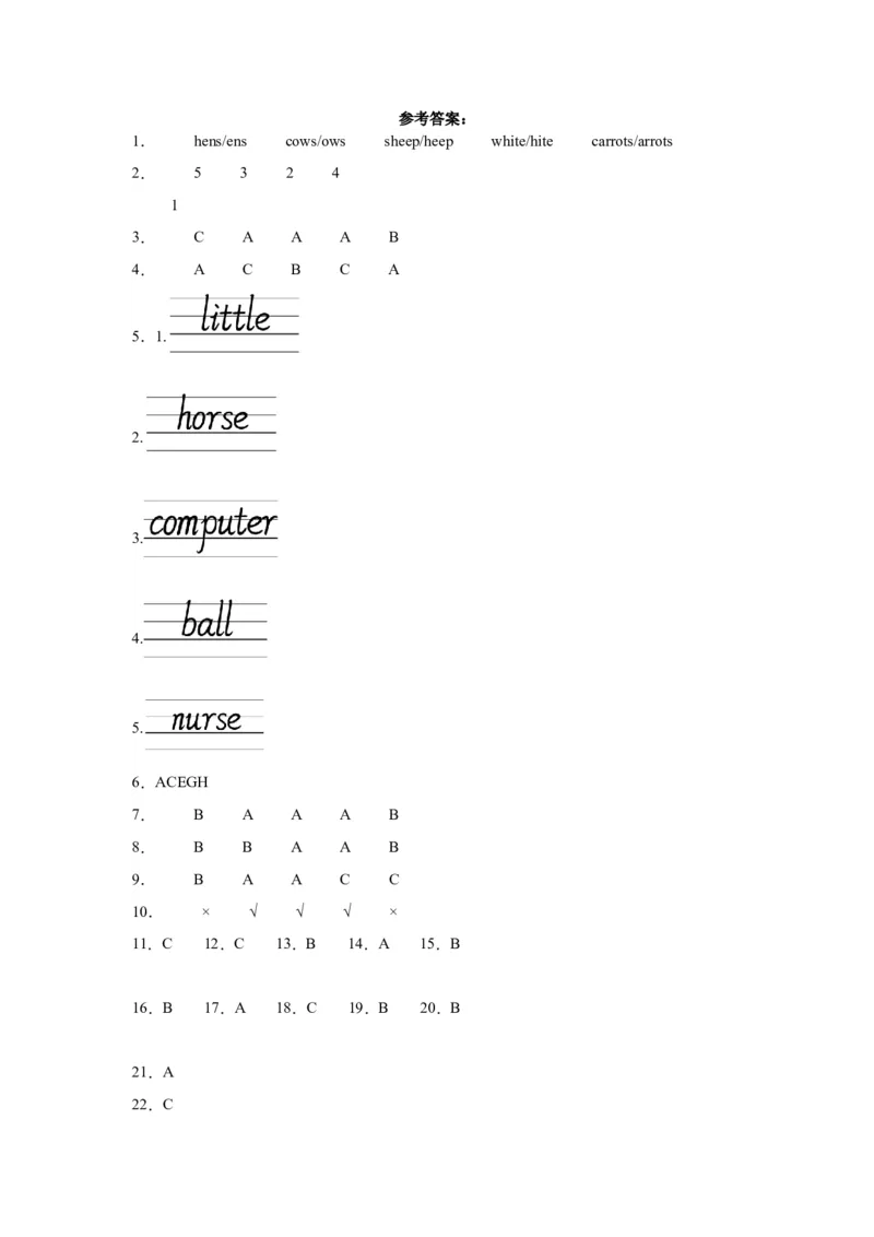 Unit4提升卷（人教PEP版）_单元复习专项-K50_2024版