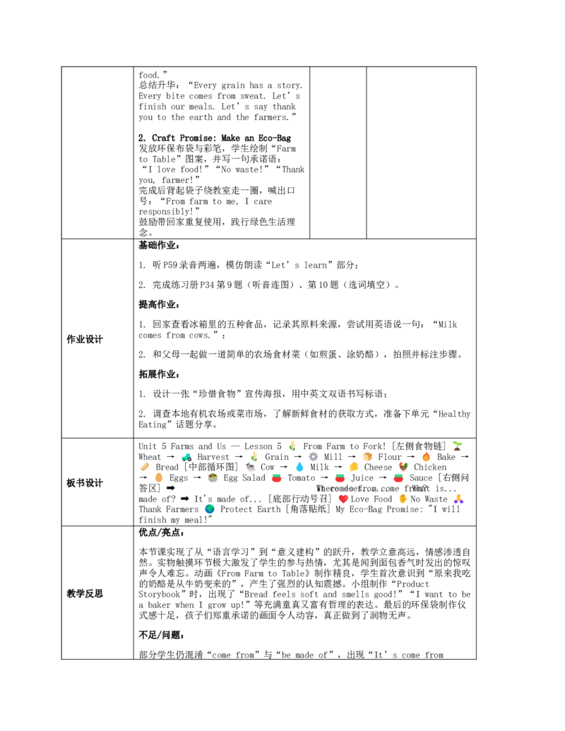 《Unit5Farmsandus》第5课时教案_00教案完整版_01教案分课时第1套（全）_第5单元教案