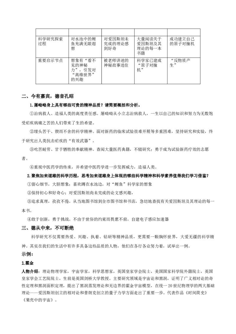 7《青蒿素》《一名物理学家的教育历程》（教学设计）-（统编版必修下册）_高语_高中语文_必修下册_教学设计