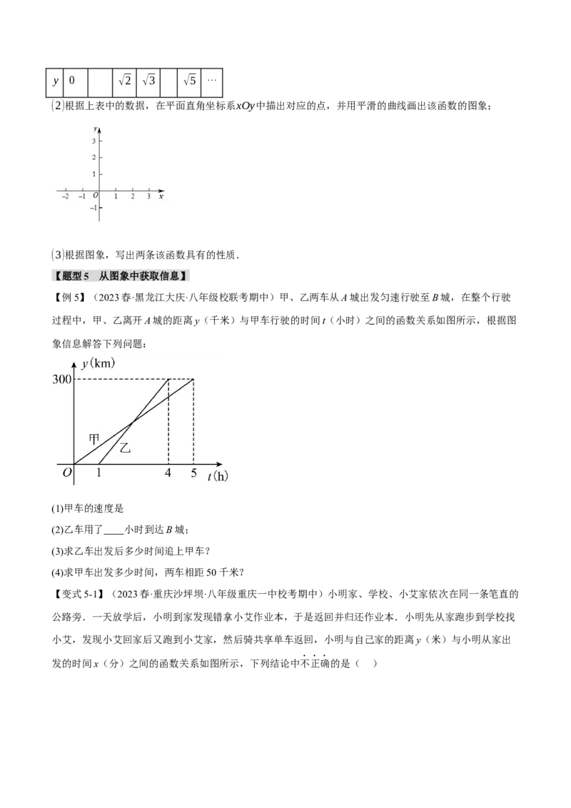 专题19.1函数（八大题型）（举一反三）（人教版）（学生版）_初中数学_八年级数学下册（人教版）_母题专项-U66_2024版