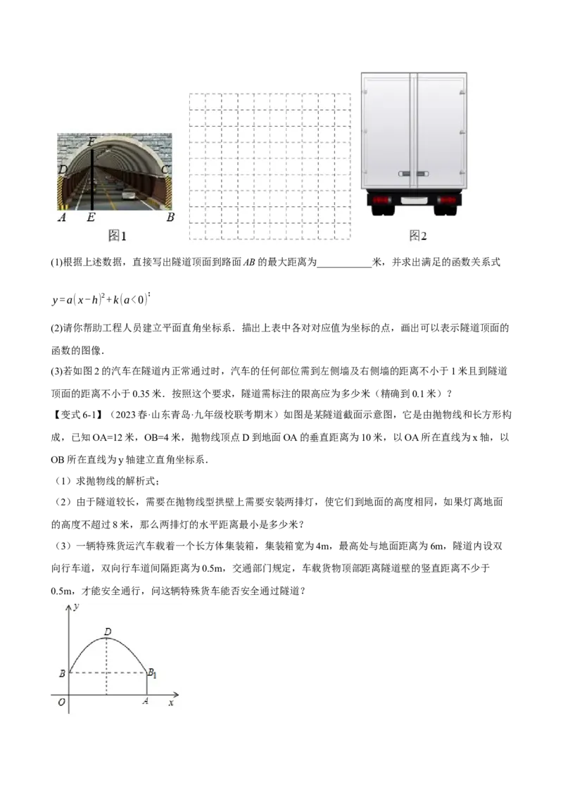 专题22.5实际问题与二次函数（十大题型）（举一反三）（人教版）（学生版）_初中数学_九年级数学上册（人教版）_母题专项-U66_2024版
