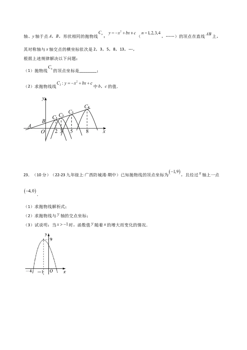 专题22.5二次函数y=a(x-h)&sup2;(a&ne;0)和y=a(x-h)&sup2;+k(a&ne;0)的图象与性质（专项练习）（基础练）-（人教版）_初中数学_九年级数学上册（人教版）_专题突破练习-V4_2025版