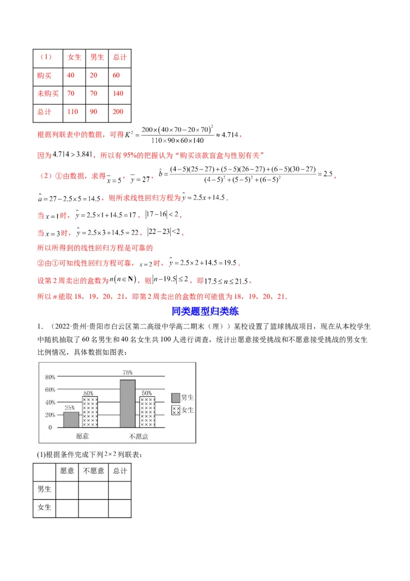 第03讲成对数据的统计分析(精讲）（教师版）_2.2025数学总复习_2023年新高考资料_一轮复习_2023新高考数学一轮复习（新教材新高考）