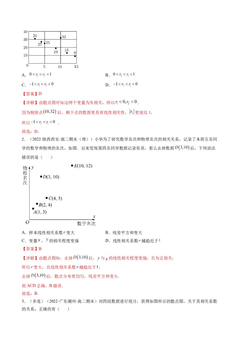 第03讲成对数据的统计分析(精讲）（教师版）_2.2025数学总复习_2023年新高考资料_一轮复习_2023新高考数学一轮复习（新教材新高考）