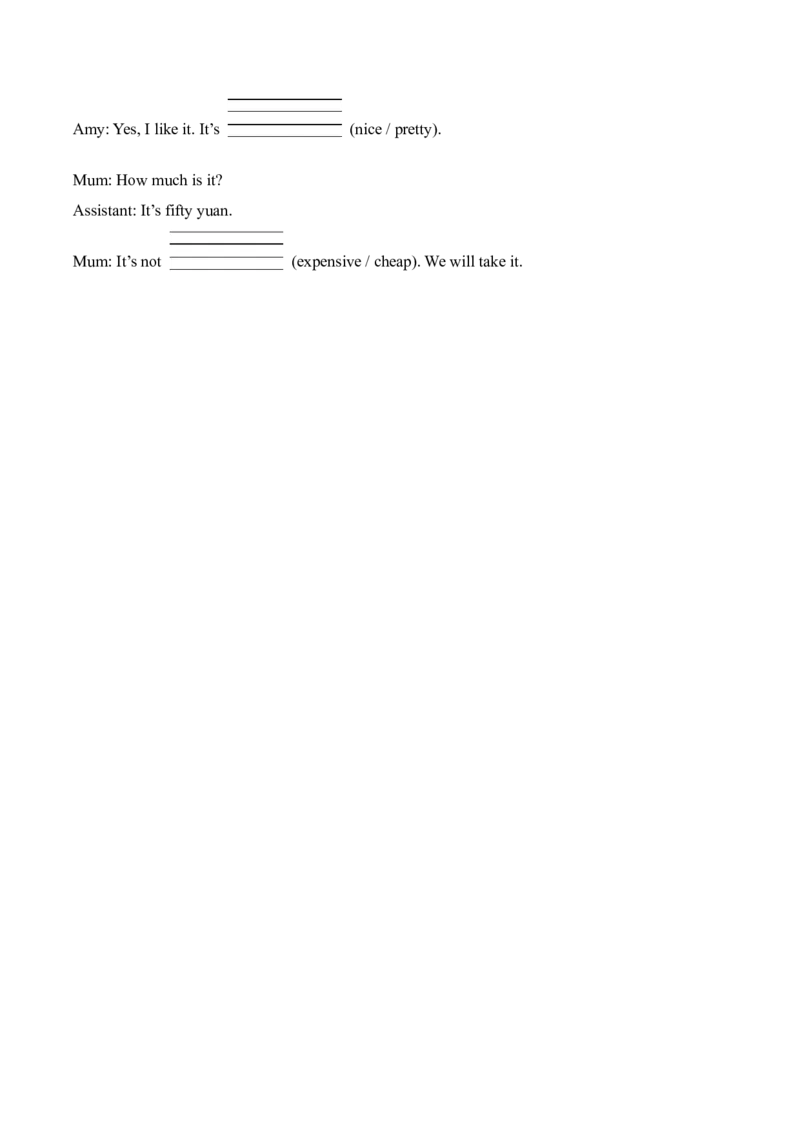 Unit6&nbsp;Shopping单元听力专项_听力专项练习-T4_2025版_Unit6&nbsp;Shopping单元听力专项-（人教PEP版）