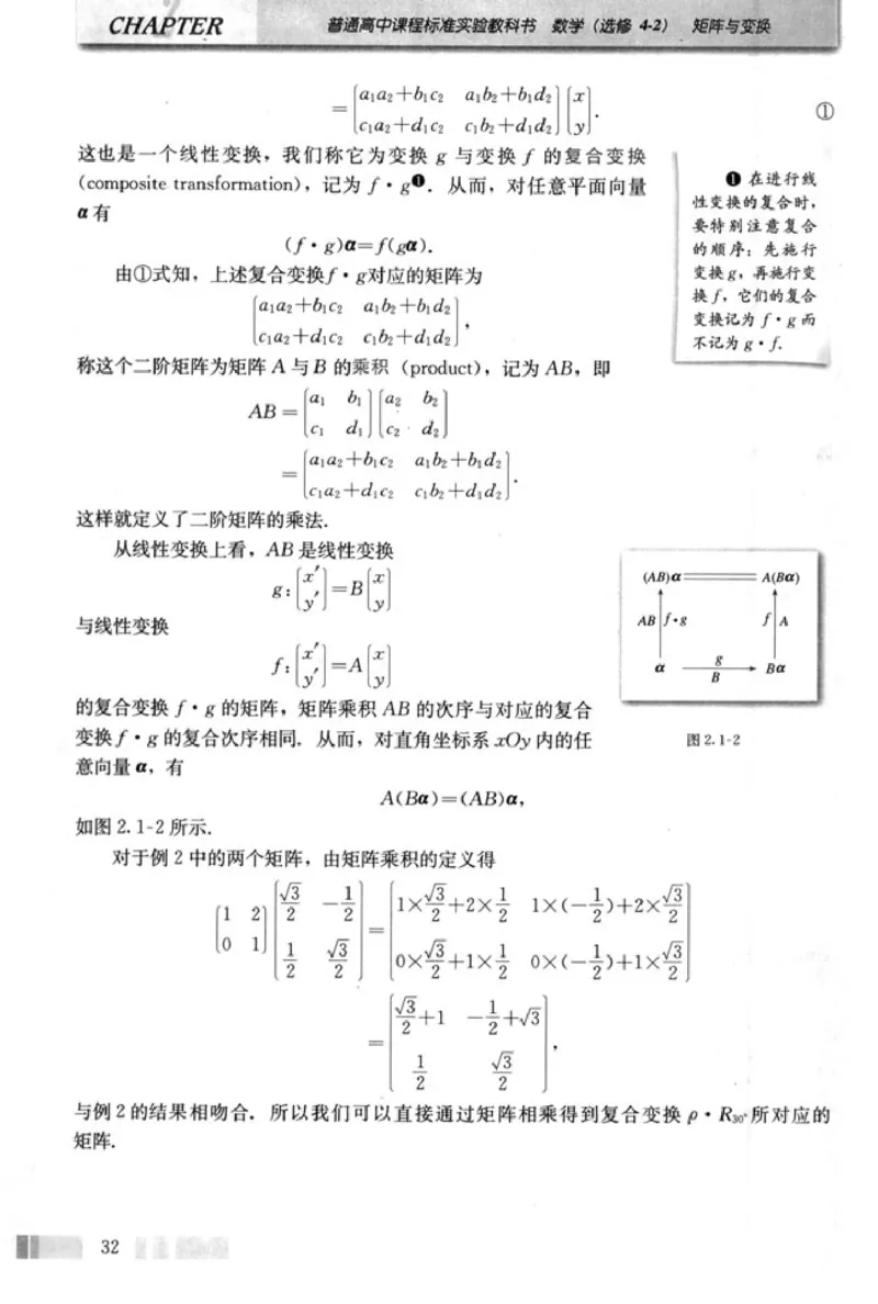高中数学A版选修4-2矩阵与变换_高中课本电子全科人教版语数英政历地物化生必修选修全套课本PPT_高中数学A版