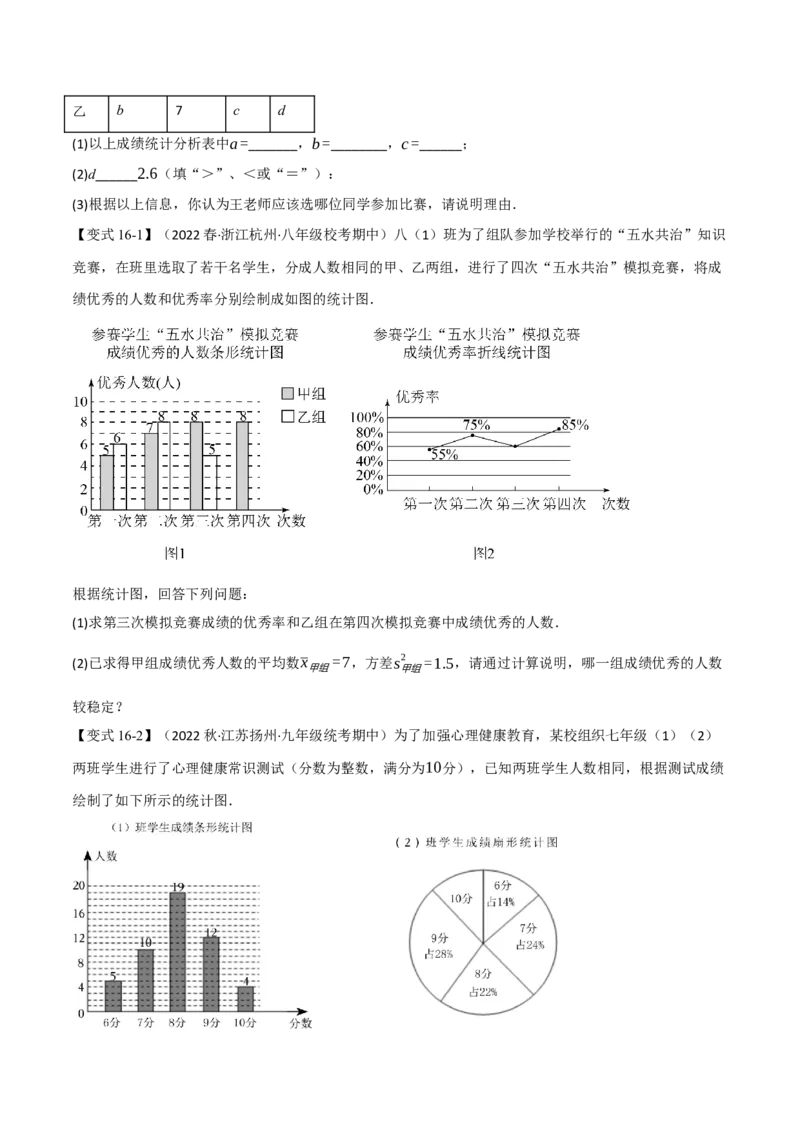 专题21.6期末专项复习之数据的分析十六大必考点（学生版）（人教版）_初中数学_八年级数学下册（人教版）_母题专项-U66_2023版