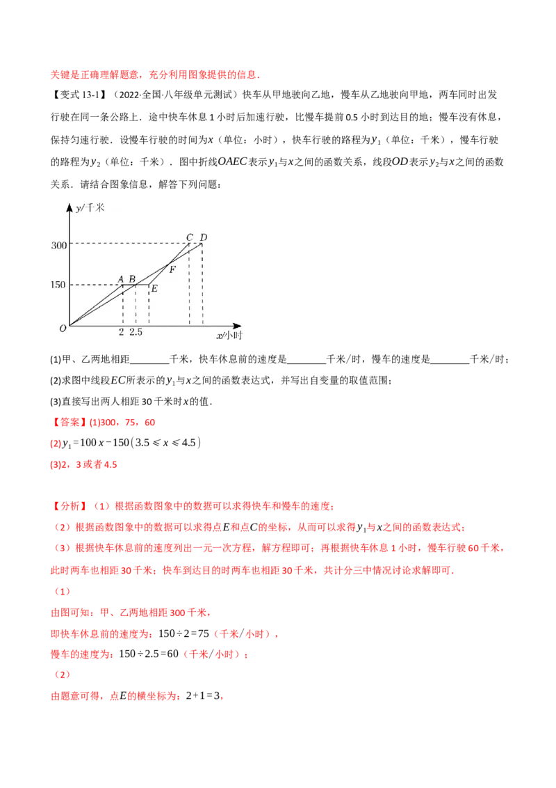 专题21.5期末专项复习之一次函数十七大必考点（举一反三）（人教版）（教师版）_初中数学_八年级数学下册（人教版）_母题专项-U66_2023版