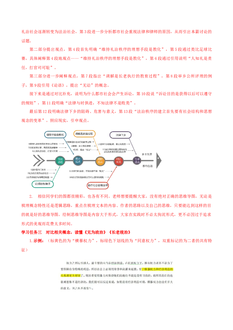《乡土中国》第5课时：绘制思维导图，读懂第8-11篇（导学案）-（统编版必修上册）_高语_高中语文_必修上册_导学案