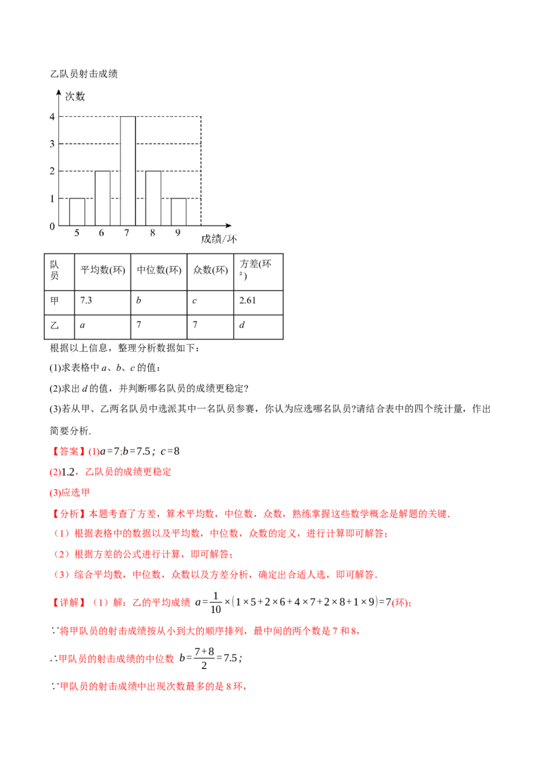 专题20.1数据的分析（八大题型）（举一反三）（人教版）（教师版）_初中数学_八年级数学下册（人教版）_母题专项-U66_2025版