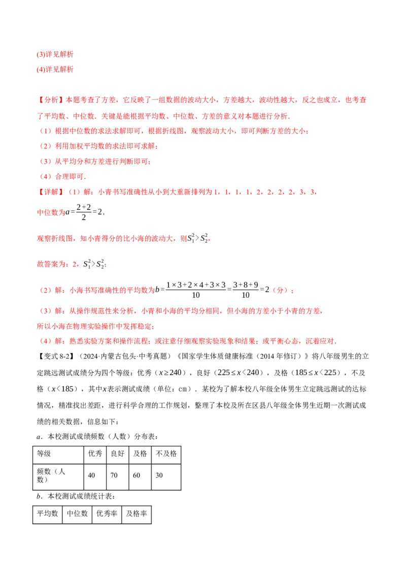 专题20.1数据的分析（八大题型）（举一反三）（人教版）（教师版）_初中数学_八年级数学下册（人教版）_母题专项-U66_2025版