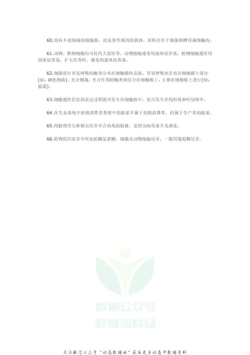 经典理论高三必看的66条生物经典结论_高中全科精选资料包_生物精选资料包_资料干货