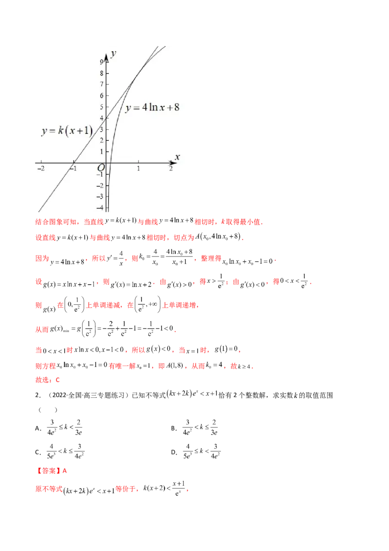 第08讲拓展一：分离变量法解决导数问题(精讲+精练）（教师版）_2.2025数学总复习_2023年新高考资料_一轮复习_2023新高考数学一轮复习（新教材新高考）