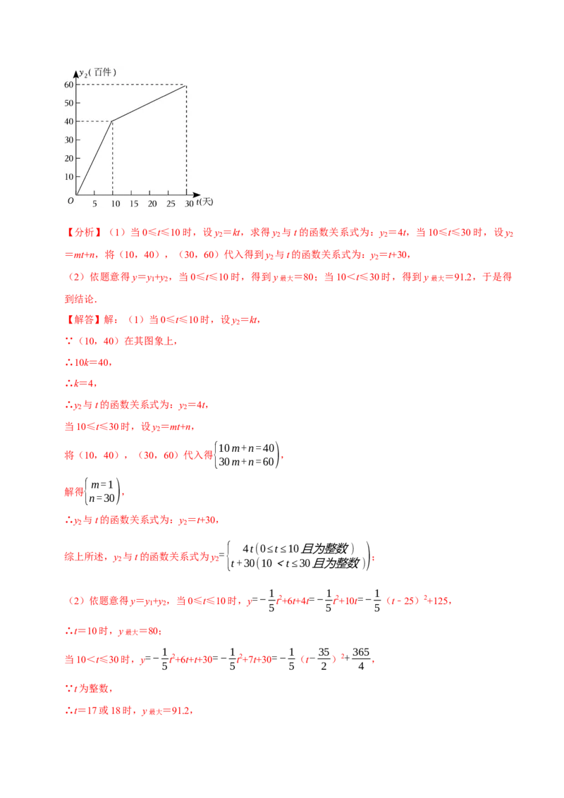 专题4.5二次函数应用题必考六大类型（必考点分类集训）（人教版）（教师版）_初中数学_九年级数学上册（人教版）_考点分类必刷题-U181