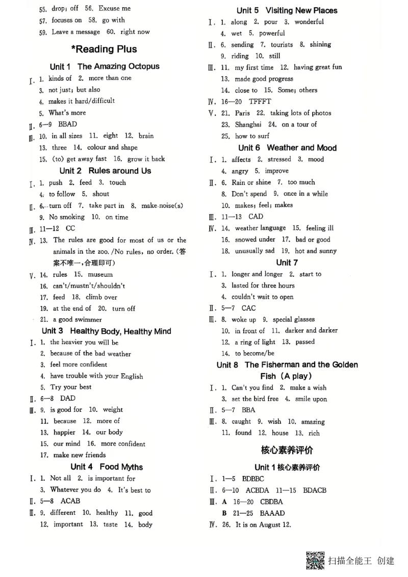 七下全品综合卷子_新人教版7下英语学习资料包_14.配套教辅练习_03-25年春七下全品英语RJ