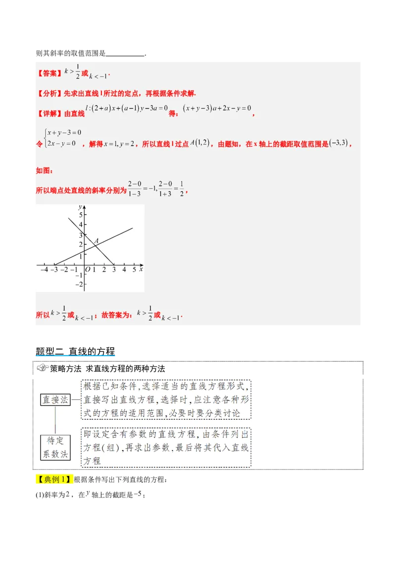 第37讲直线的倾斜角与斜率、直线的方程（精讲）一轮复习讲义2024年高考数学高频考点题型归纳与方法总结（新高考通用）解析版_2.2025数学总复习_2024年新高考资料_1.2024一轮复习