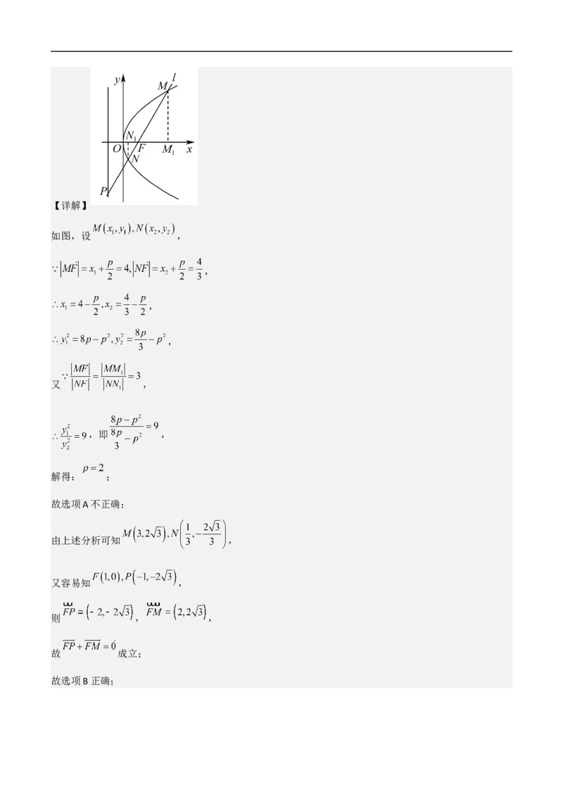 第11讲抛物线（教师版）_2.2025数学总复习_2023年新高考资料_二轮复习_备战2023年高考数学二轮复习对点题型（新高考专用）_第11讲抛物线