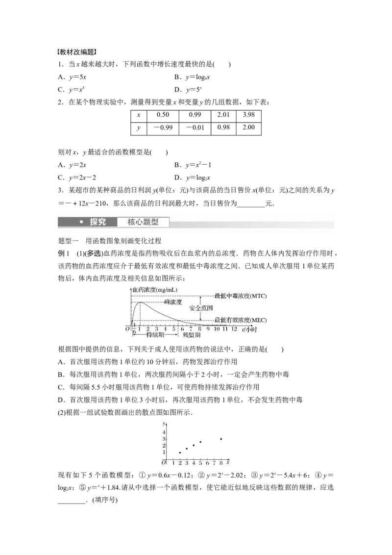 第2章　&sect;2.12　函数模型的应用_2.2025数学总复习_2024年新高考资料_1.2024一轮复习_2024年高考数学一轮复习讲义（新高考版）_学生版在此文件夹_学生用书Word版文档_大一轮复习讲义