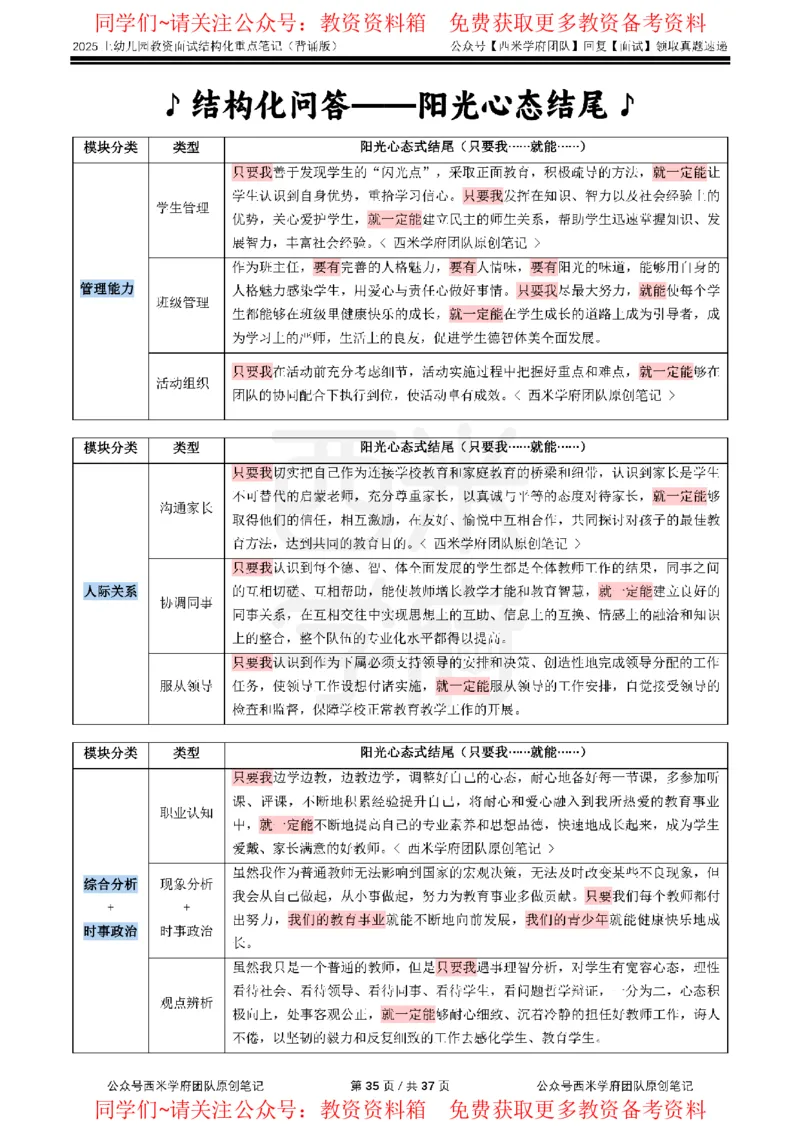 25上幼儿园-结构化重点笔记（背诵版）(1)_教资初高中_教资面试2025教资面试备考资料合集_教资面试资料合集_2025教资面试资料_西米25上教资面试-重点笔记（中小幼）